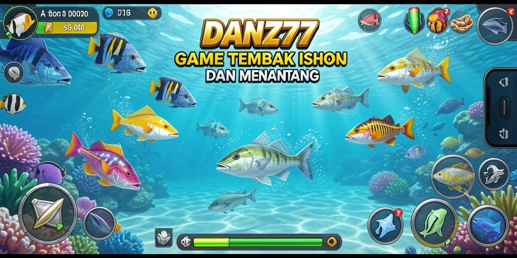 Screenshot gameplay menampilkan aksi menembak ikan yang seru.