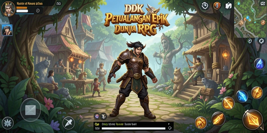 Screenshot DKK menampilkan karakter dalam pertarungan epik di dunia fantasi.