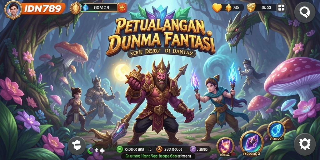 Tangkapan layar gameplay IDN789 menampilkan karakter menjelajahi dunia yang fantastis.