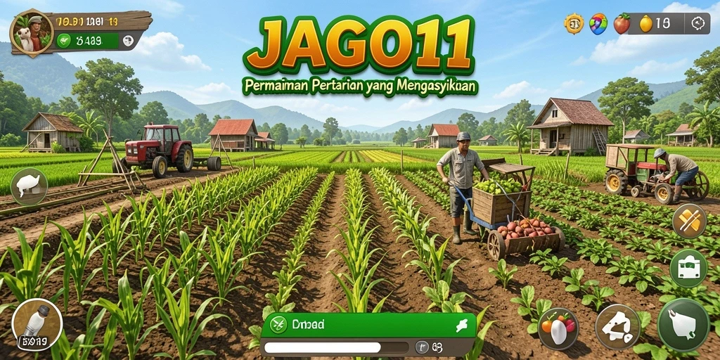 Screenshot JAGO11 menampilkan gameplay bertani yang seru dan interaktif.