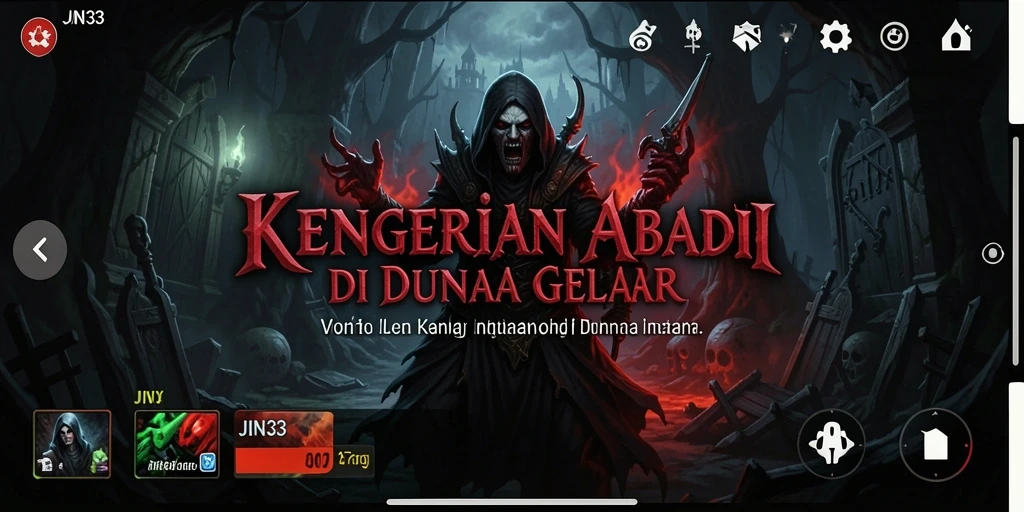 Screenshot utama JIN33 menampilkan suasana gameplay Horror yang mencekam.